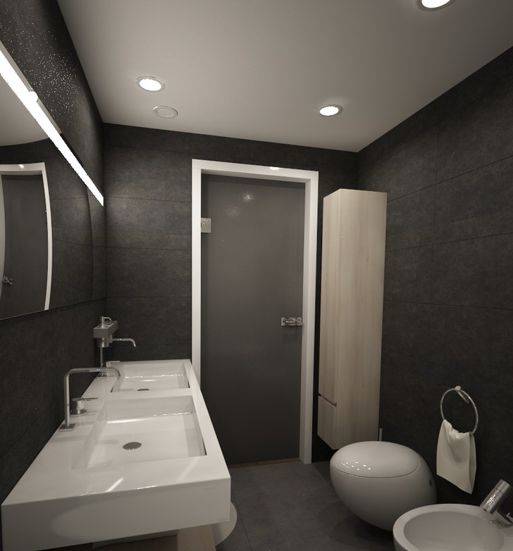 Серый дизайн ванной