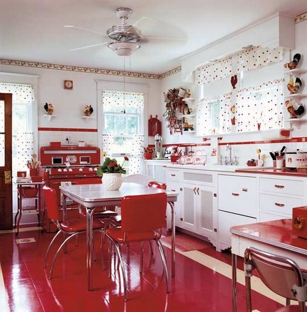 кухня в красно белом цвете