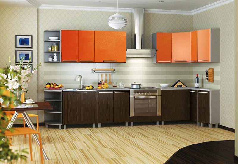 сочетание коричневого цвета в интерьере кухни фото