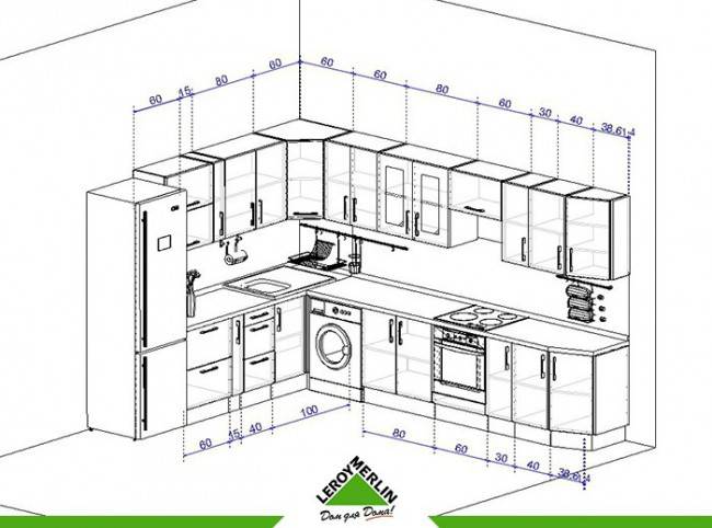 Каталог кухонь Леруа Мерлен: 47 реальных фото в квартирах и салонах