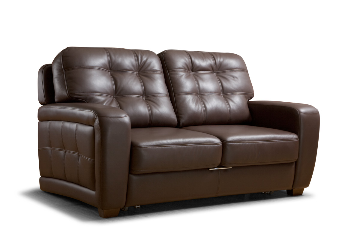 Темно-коричневый кожаный диван