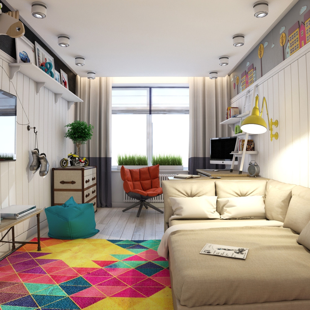 Дизайн комнаты для подростка с тахтой