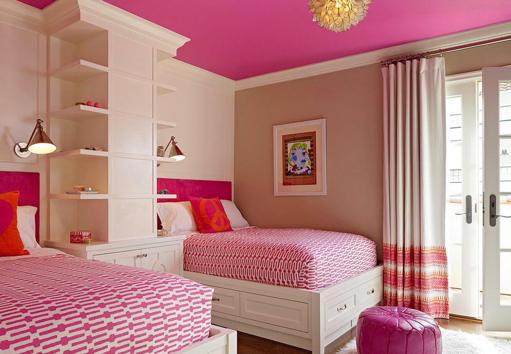 Кремово-розовая спальня
