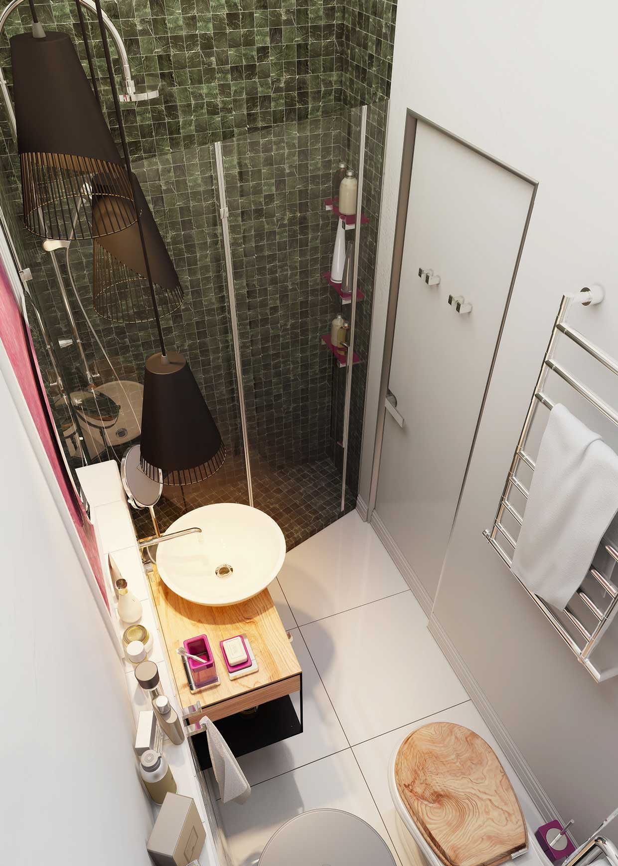 Идеи дизайна маленькой ванной комнаты с душевой