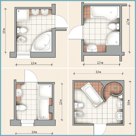 как разместить сантехнику в маленькой ванной