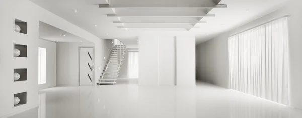 Интерьер современный белый квартиры — стоковое фото