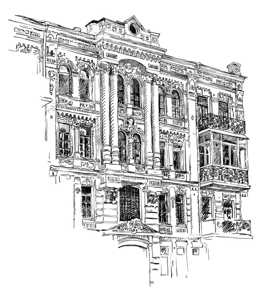 Эскиз, рисунок исторические здания Киева — стоковое фото