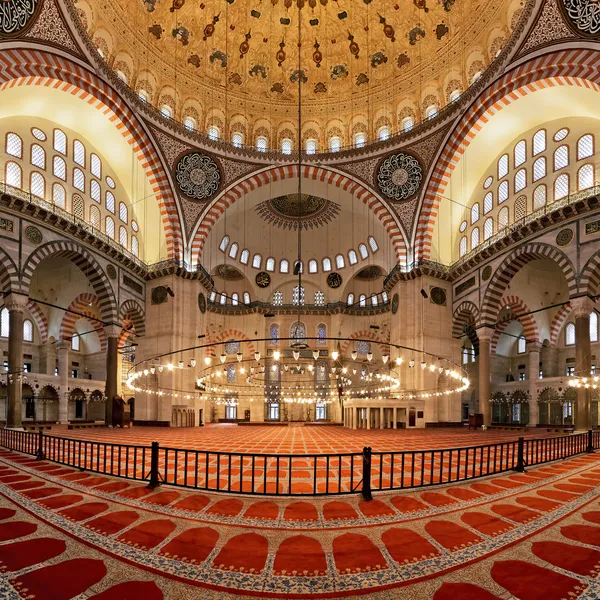Интерьер Сулеймание мечеть в Стамбуле — стоковое фото