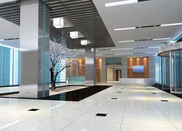 3D современный холл, коридор — стоковое фото