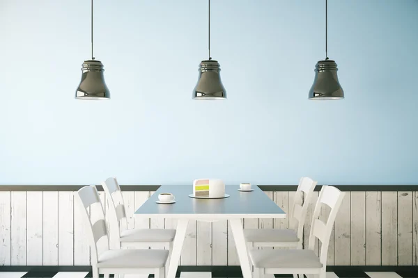 Blue cafe interior — стоковое фото