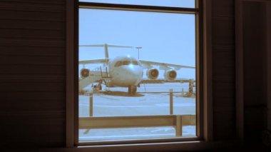 Вид терминала аэропорта — стоковое видео