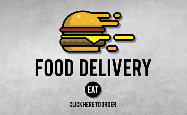 Значок доставки и Гамбургер продовольствия — стоковое фото