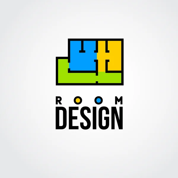 Красочный логотип дизайн комнаты Векторная Графика