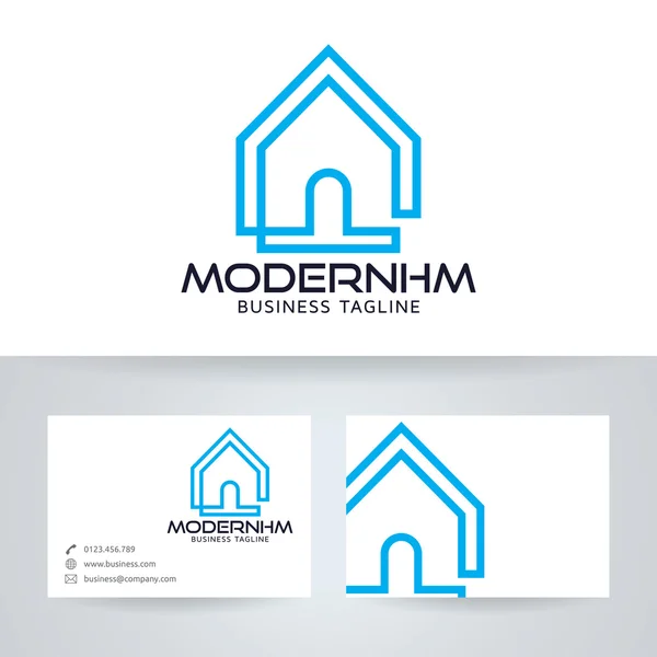 Современные дома векторный логотип с шаблон визитной карточки Стоковый Вектор