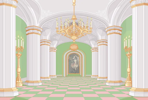 Роскошный дворец зал — стоковый вектор