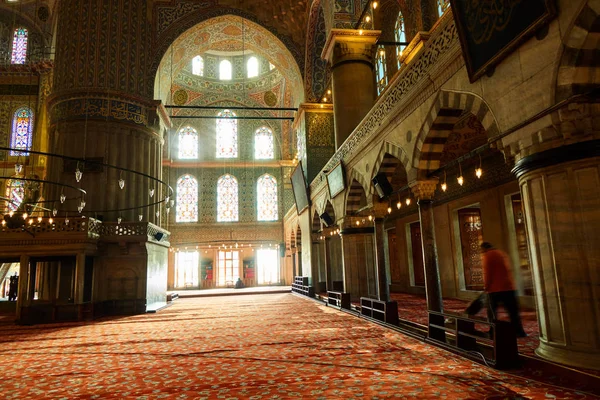 Интерьер Мечети Султанахмет Голубая Мечеть Стамбуле Турция — стоковое фото
