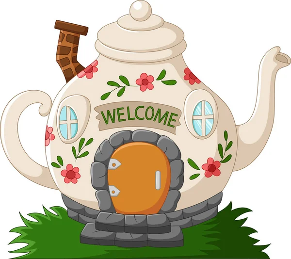 Фантазия чайник дома мультфильм — стоковый вектор