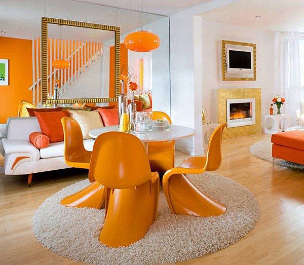 Абрикосово-персиковый цвет в дизайне интерьера квартиры