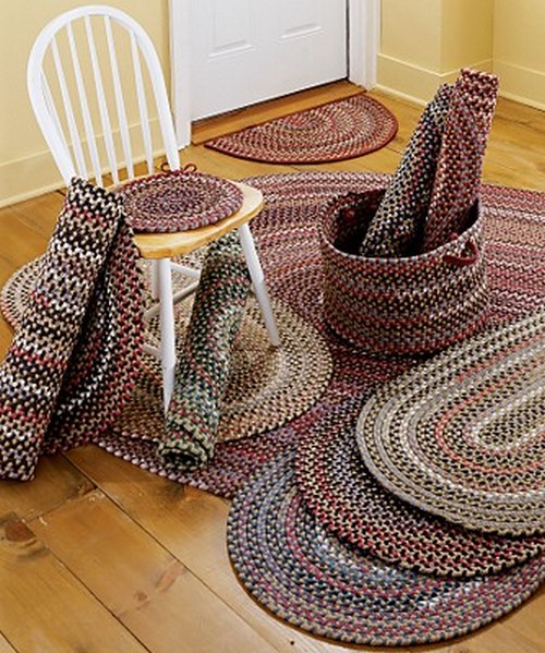 плетеные коврики из ткани