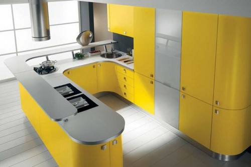 Дизайн кухни в желтом цвете