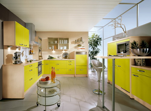 интерьер желтой кухни
