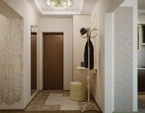 Дизайн квадратного коридора в квартире