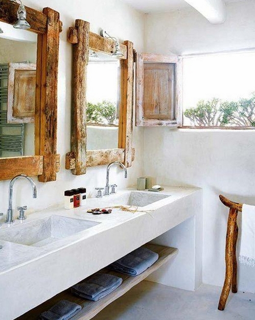 Красивая ванная комната в деревенском стиле