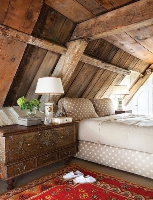 Деревенский стиль в интерьере спальни
