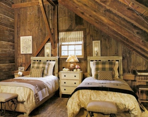 Детская спальня для двоих в деревенском стиле