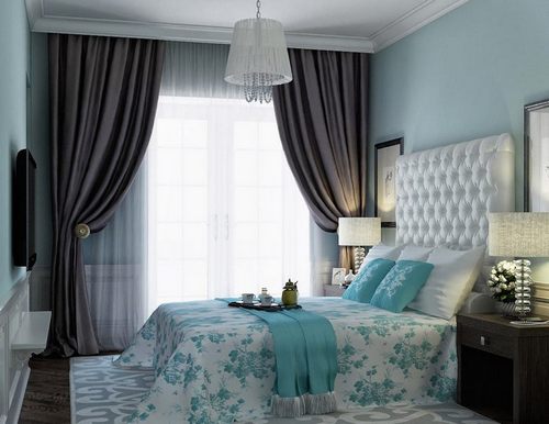 Мятный цвет в дизайне спальни